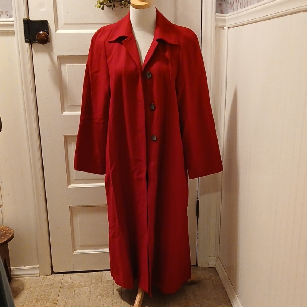 Harve Benard Vibrant Red Wool Blend Coat